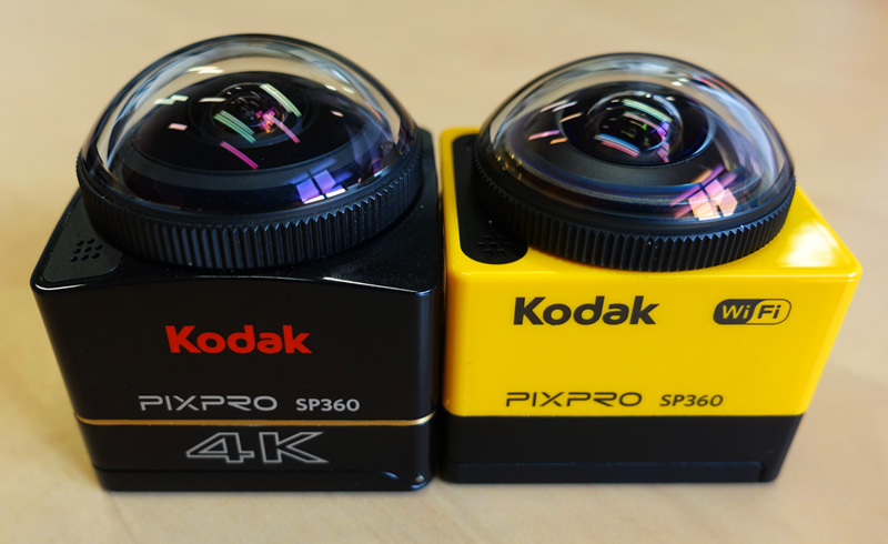 Deux versions avec des résolutions maximales différentes. KODAK SP360 face à la SP360 4K.