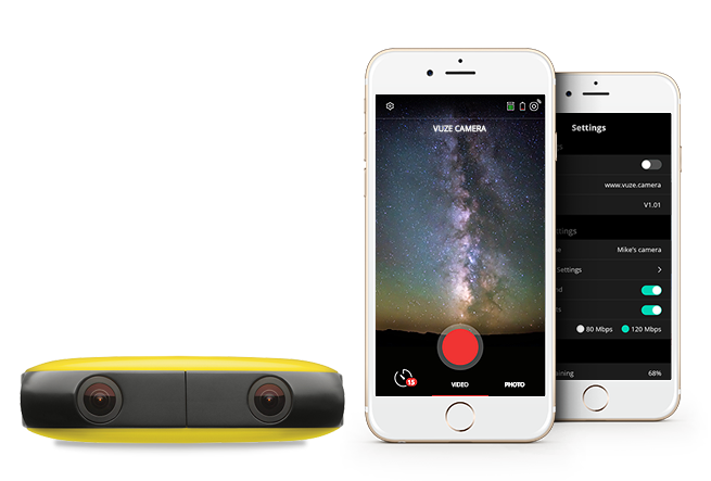 Application iOS et Android Vuze caméra 360