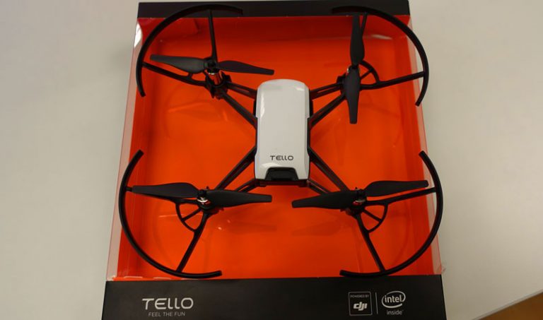 Ryze Tello DJI blanc packaging protection hélices