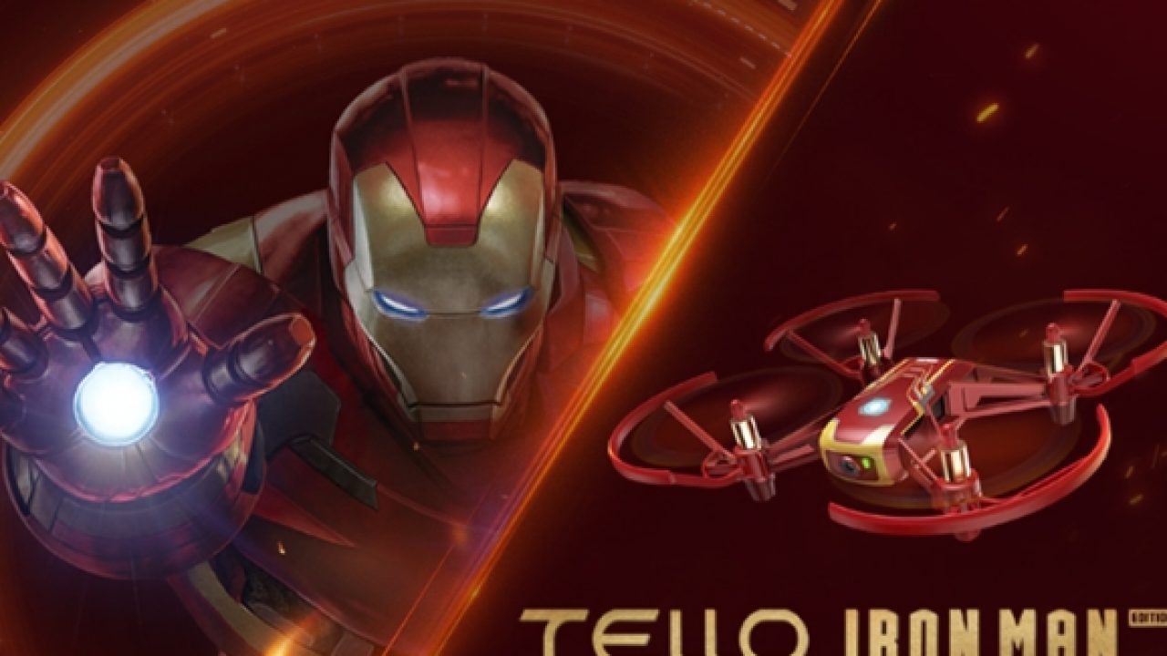 DJI Tello Iron Man Edition Mini Drone idéal pour les Courtes Vidéos avec EZ-Shots Transmission HD 720p et Portée de 100 Mètres Lunettes VR et Compatibilité avec les Contrôleurs de Jeu 