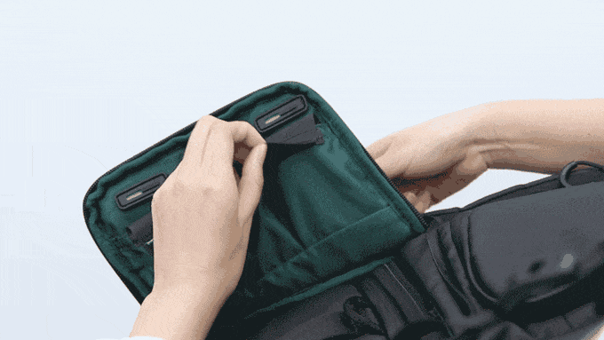 Gif OneMo backpack fonctionnalités