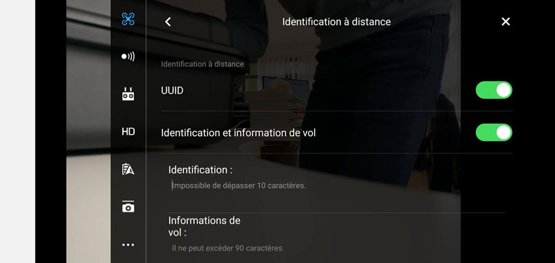 Identification à distance DJI GO 4