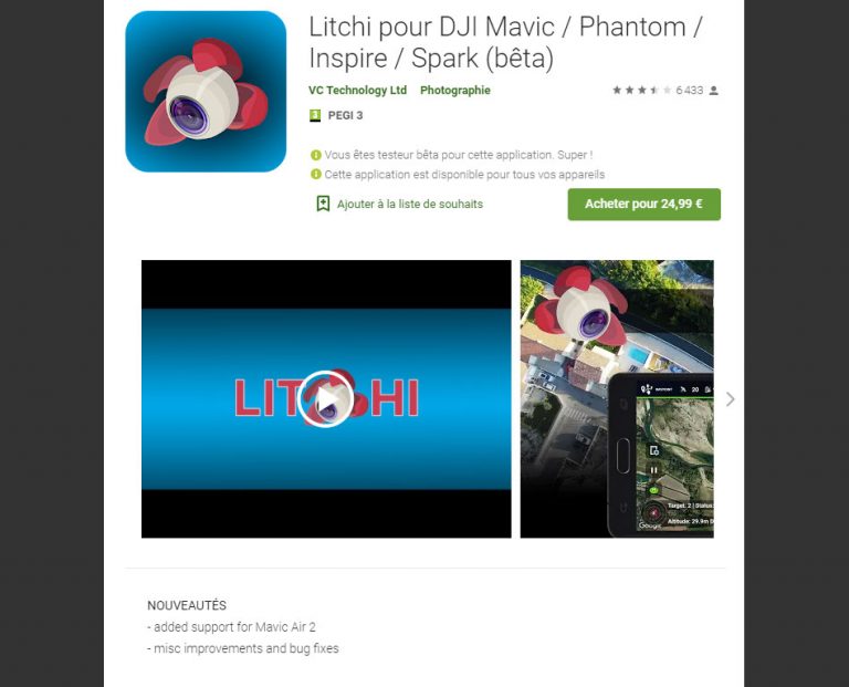 Application Litchi Mavic Air 2