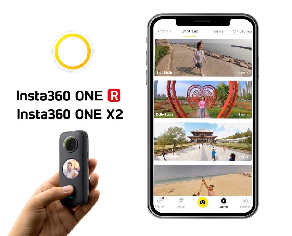 Editer et partager des vidéos via l’application Insta360 One R / One X2