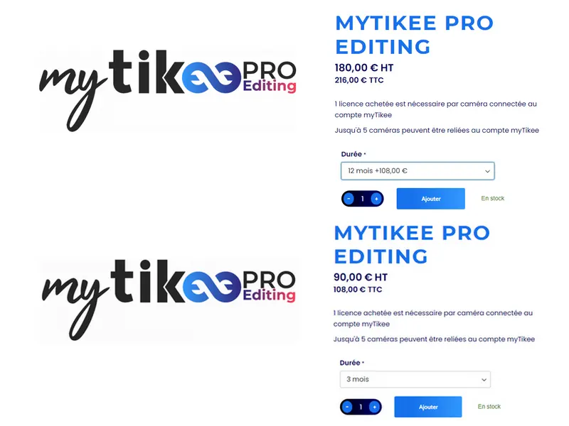 Tarifs myTikee Pro Editing