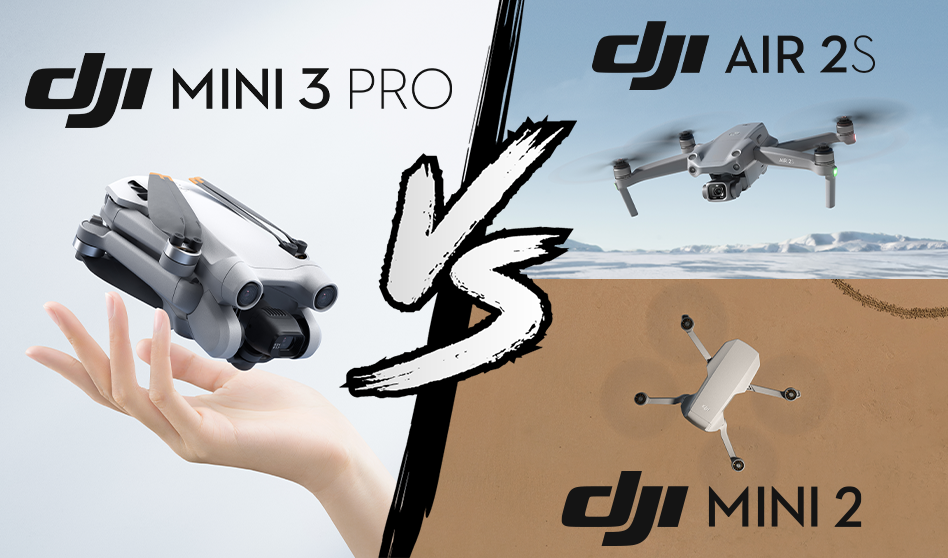 Comparatif technique DJI Mini 3 Pro, DJI Air 2S et DJI Mini 2
