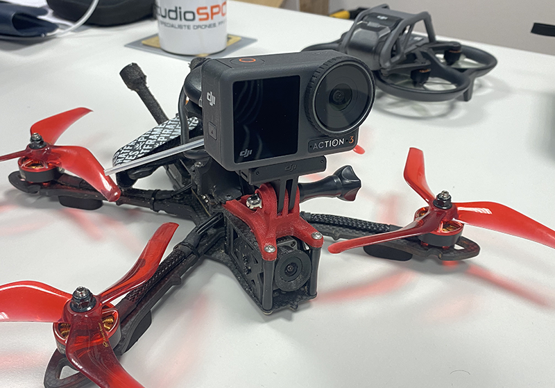 DJI Osmo Action 3 sur un drone FPV