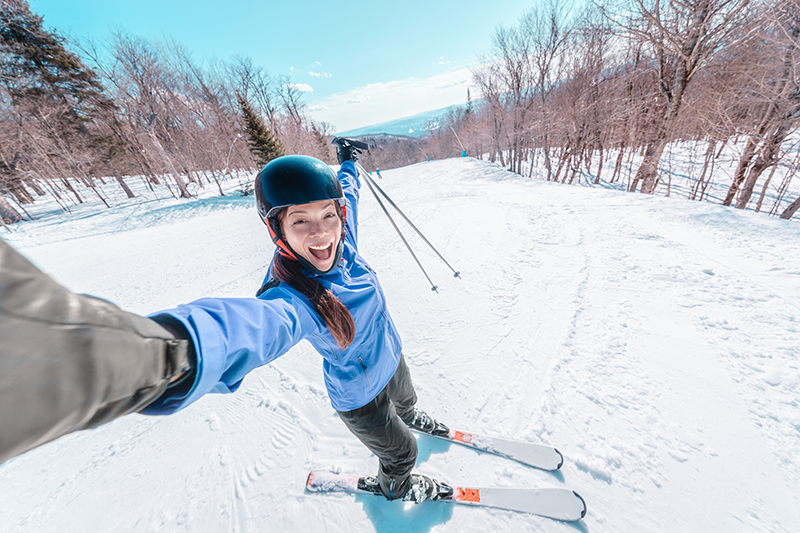 Prise de vue au smartphone au ski