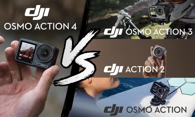 Comparatif technique DJI Osmo Action 4, DJI Osmo Action 3, DJI Action 2 et DJI Osmo Action