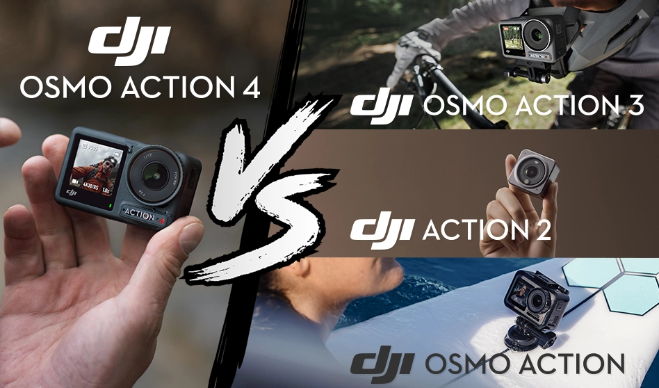 Comparatif technique DJI Osmo Action 4, DJI Osmo Action 3, DJI Action 2 et DJI Osmo Action<span class="wtr-time-wrap block after-title"><span class="wtr-time-number">5</span> minutes de lecture</span>