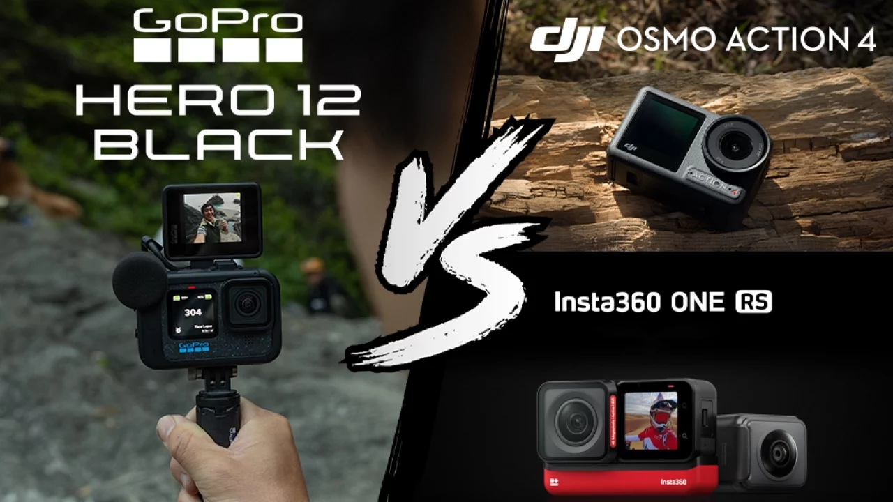 Comparatif technique GoPro Hero12 Black, DJI Osmo Action 4 et Insta360 ONE  RS - studioSPORT