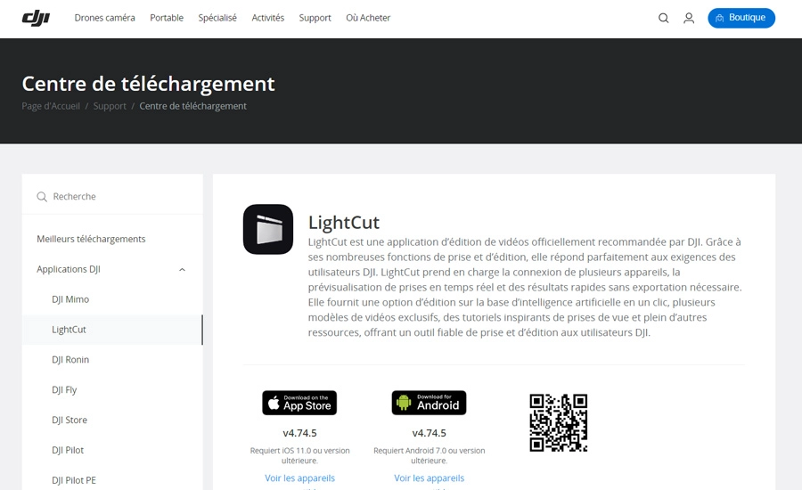 Téléchargement de LightCut