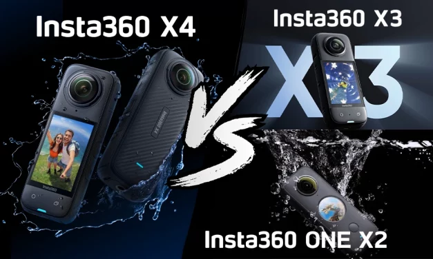 Comparatif technique Insta360 X4, Insta360 X3 et Insta360 ONE X2