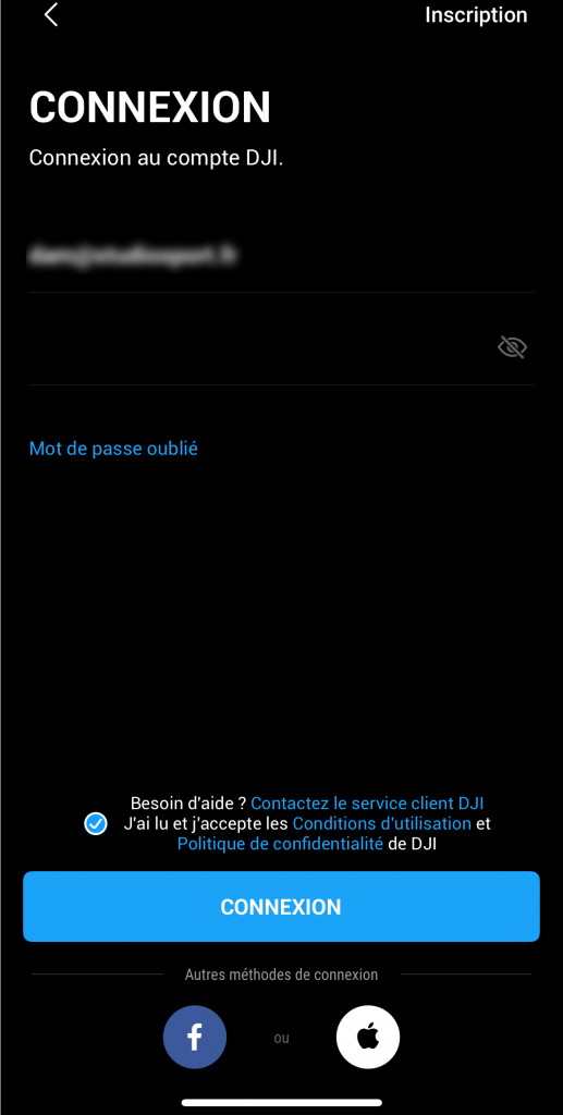 Connexion compte DJI 2 - Tuto DJI Osmo 360