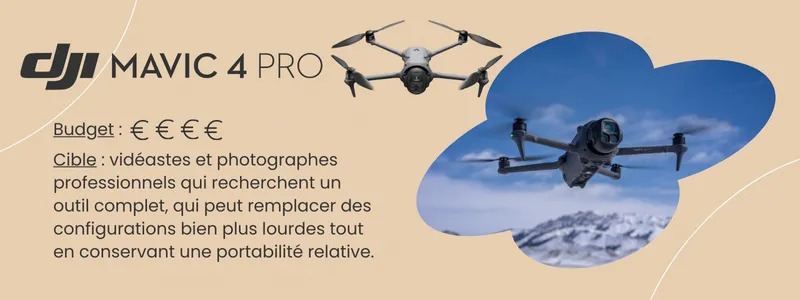 Carte comparatif DJI Mavic 4 Pro