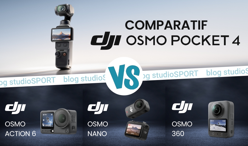 Comparatif DJI Osmo Pocket 4 vs Action 6 vs Osmo Nano vs Osmo 360