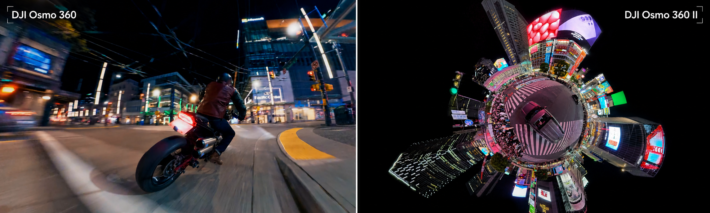 Comparaison photo de nuit entre la DJI Osmo 360 II et la DJI Osmo 360