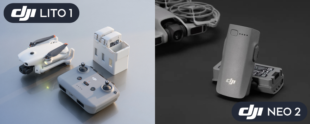 Comparatif DJI Lito 1 vs. DJI Neo 2 : batterie et autonomie
