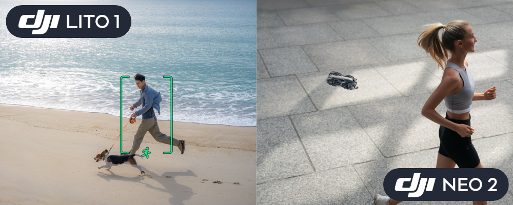 Comparatif DJI Lito 1 vs. DJI Neo 2 : suivi
