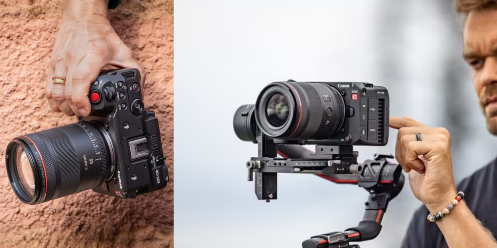 Boîtier Canon EOS C50 sur un stabilisateur